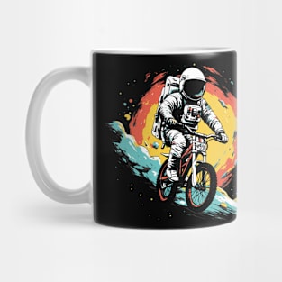 Intergalactic Bike Rider // Astronaut on a Bicycle in Outer Space Mug